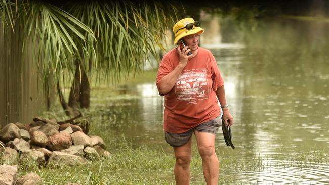 Heavy rain causes flooding in North Queensland. Giru resident Dianne Cannon in Mill Street after flooding. Picture: Evan Morgan