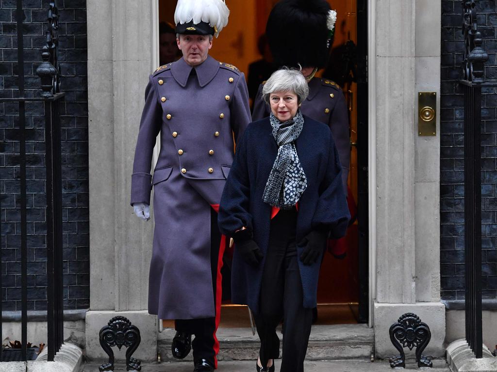 British Prime Minister Theresa May could be kicked out as early as Wednesday if she loses a Commons vote on her Brexit deal. Picture: AFP