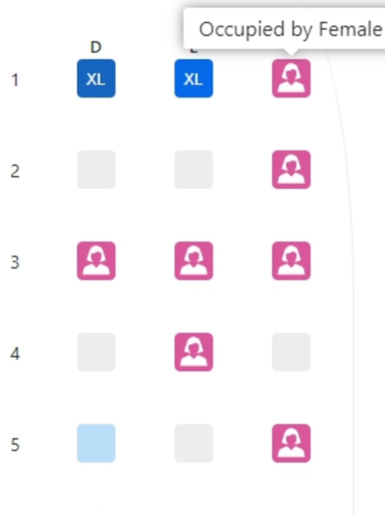 Indigo airlines now has female seat allocation onboard its flights. Picture: Supplied