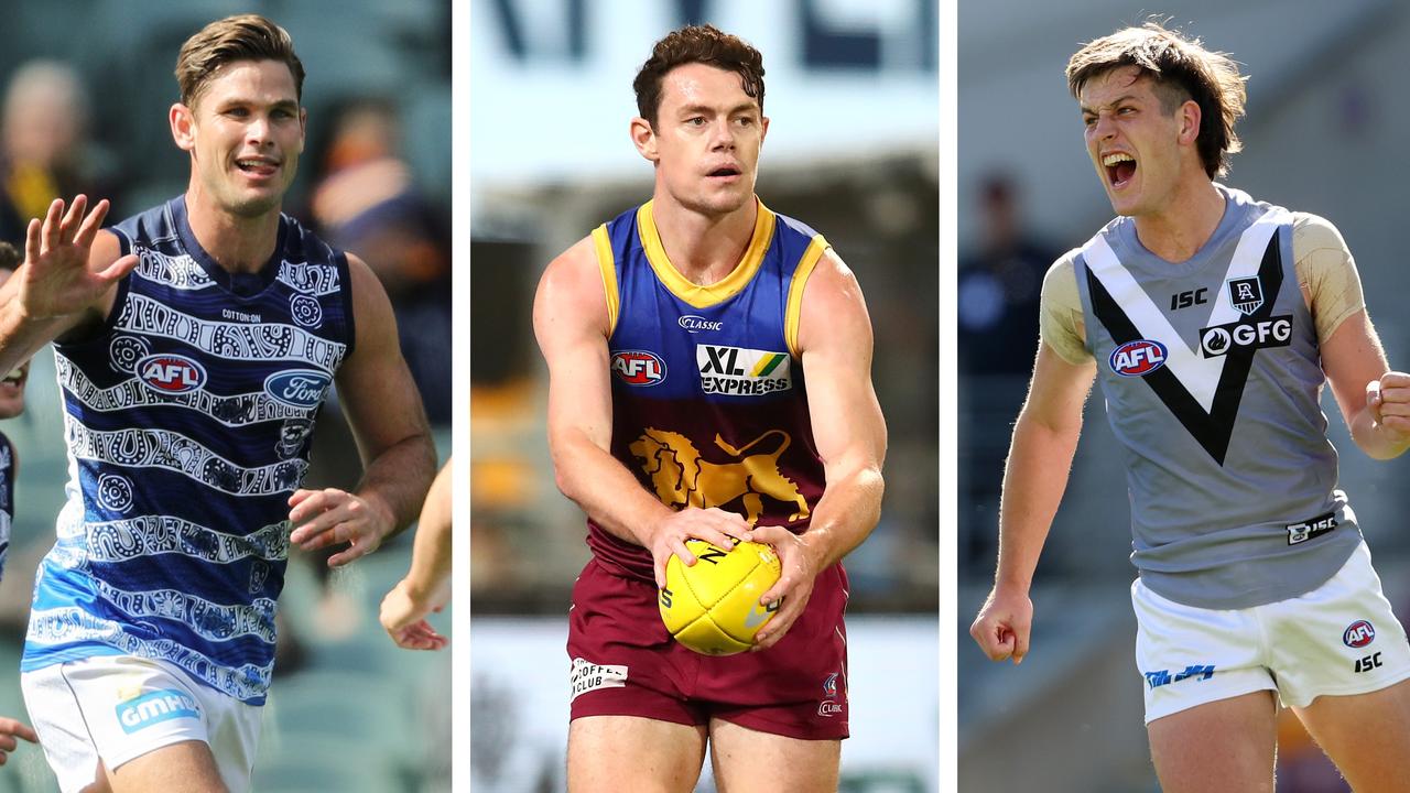 The 40-man All-Australian squad: Tom Hawkins, Lachie Neale and Zak Butters.