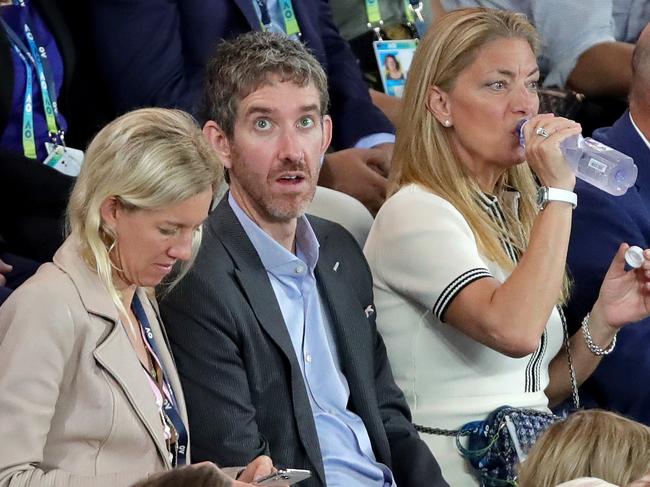 01/02/2020: Scott Farquhar in the crowd during the 2020 Australian Open Women's Tennis final, at Rod Laver Area in Melbourne. Stuart McEvoy/The Australian.