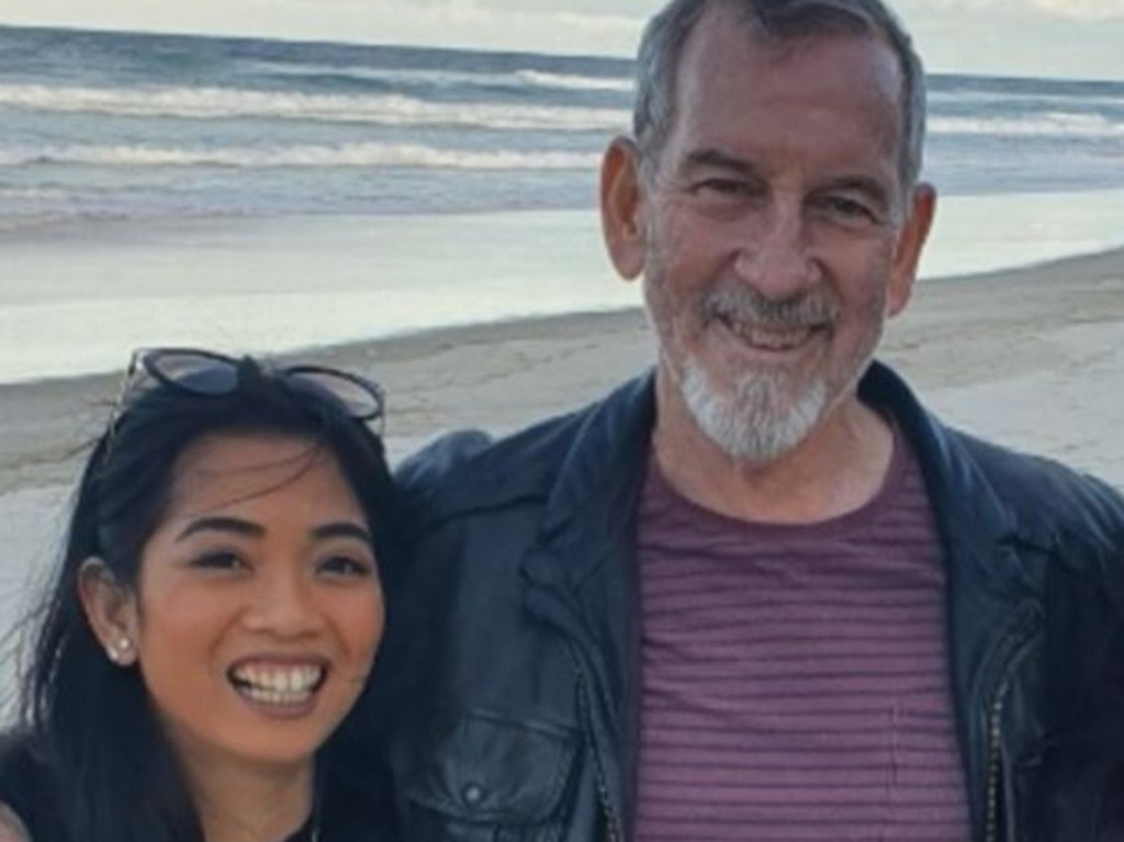 Sarah Caisip (left) is desperate to leave hotel quarantine for a few hours on Thursday afternoon to attend her father Bernard Prendergast’s funeral and to comfort her younger sister Isobel, 11