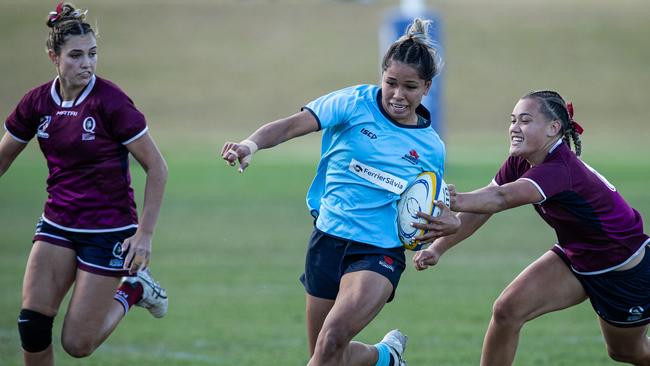NSW’s Damita Betham on her way to scoring. All picture: Julian Andrews