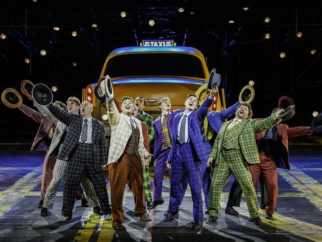 Jason Arrow as Nicely-Nicely Johnson with the cast of Guys & Dolls. Picture: Neil Bennett