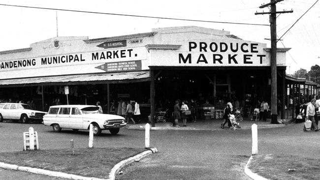 The old Dandenong Market in 1973, where Dennis Schwarze says he used to feed the spuds into the chipper.