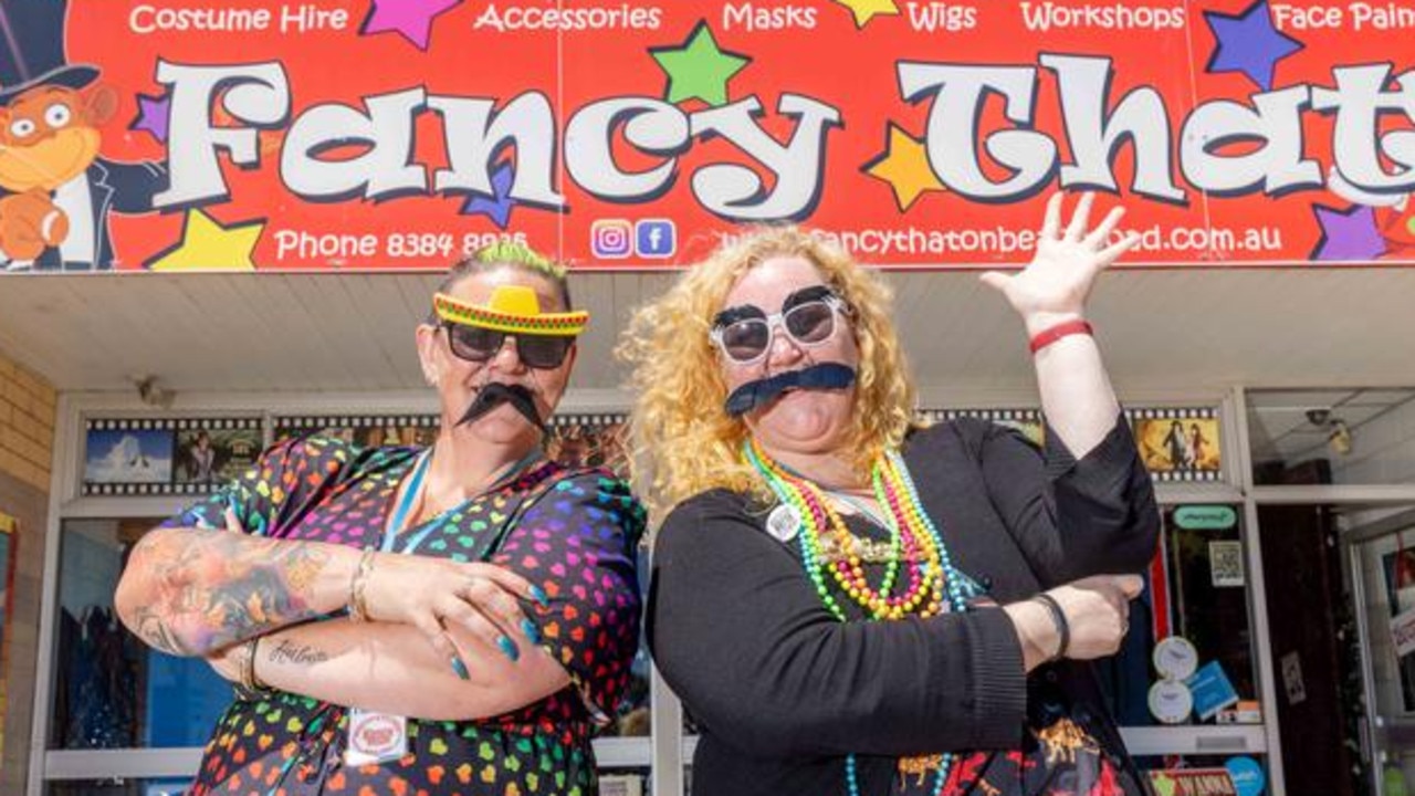 Nicky Bradley and Kate Billinghurst from Fancy That are putting their well-known costume shop on the market. Picture: Ben Clark