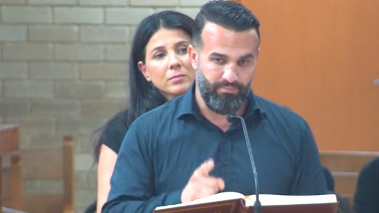 Danny and Leila Abdallah encourage people to forgive during a memorial service for their children and their cousin at Our Lady of Lebanon Co-Cathedral, Harris Park.