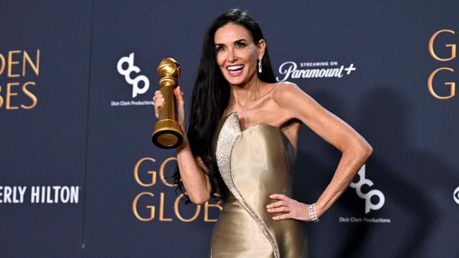 Moore won her first Golden Globe last month for her role in The Substance. Picture: Robyn Beck / AFP