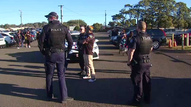 Toowoomba Police attended the Valleys Roosters’ John McDonald Sports Complex after reports of an incident during the Toowoomba Rugby League A-grade game between Valleys Roosters and Oakey Bears. Picture: 7NEWS