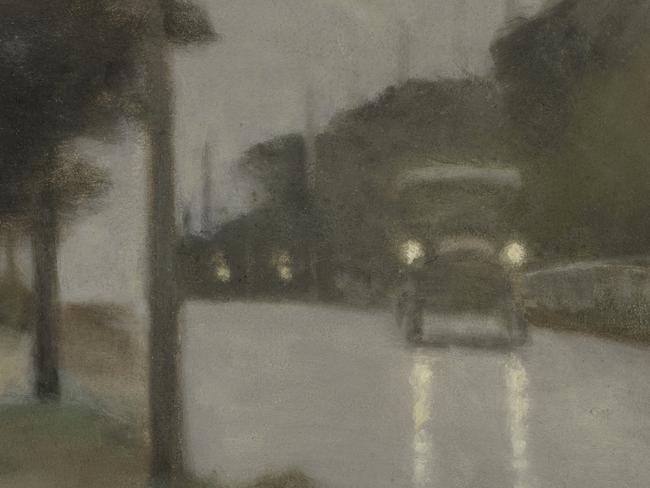 Clarice Beckett, Australia, 1887 - /1935, Motor lights, 1929, Melbourne, oil on board; Gift of Alastair Hunter OAM and the late Tom Hunter in memory of Elizabeth through the Art Gallery of South Australia Foundation 2019, Art Gallery of South Australia, Adelaide.