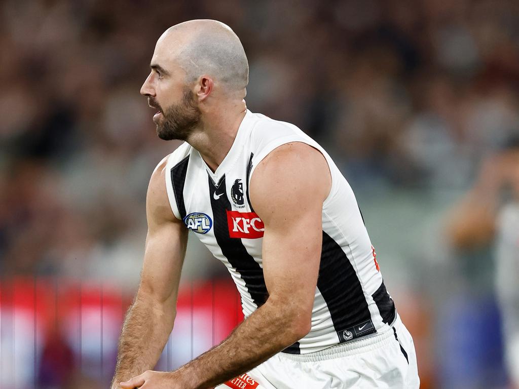 Steele Sidebottom’s poor start to the season is symptomatic of the slow, old Pies. Picture: Michael Willson/AFL Photos via Getty Images