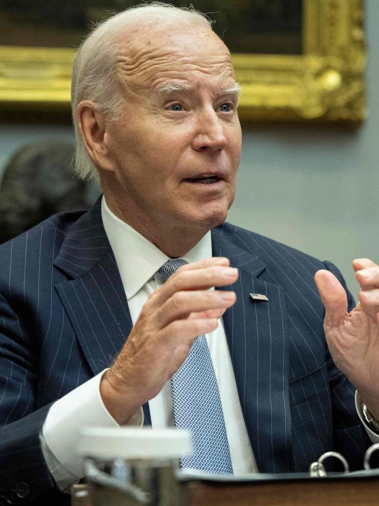 US President Joe Biden provides an update on the federal government’s response to Hurricanes Milton and Helene. Picture: Andrew Caballero-Reynolds / AFP