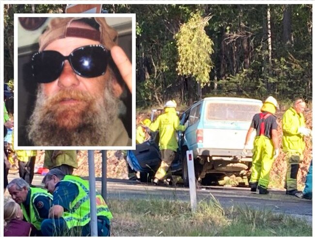 Alan Stevens (inset) is recovering in hospital after being injured in  crash that killed his son at Wolvi on Tuesday.