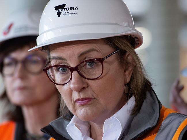 MELBOURNE AUSTRALIA - Newswire Photos JULY 22ND 2024 : Premier Jacinta Allan, speaks a press conference, at the new Frankston Hospital construction site.  PICTURE : Newswire / Nicki Connolly