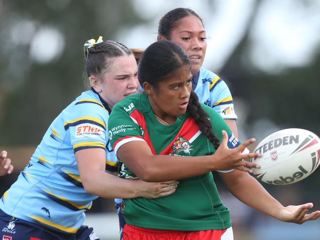 Kiara Crow. Wynnum Manly and Norths Devils Harvey Under-17s action on Saturday in round 3 of the season. Picture: Stephen Archer.