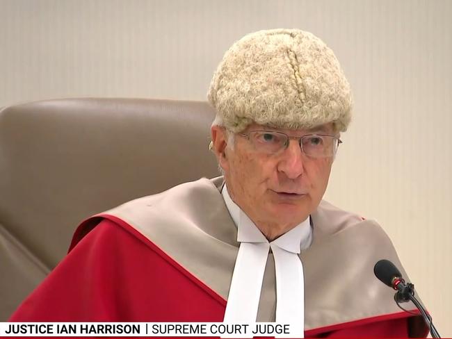 Justice Ian Harrison delivers his verdict on Chris Dawson. Picture: Sky News