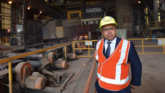 Sanjeev Gupta visiting the Whyalla steelworks in 2017.