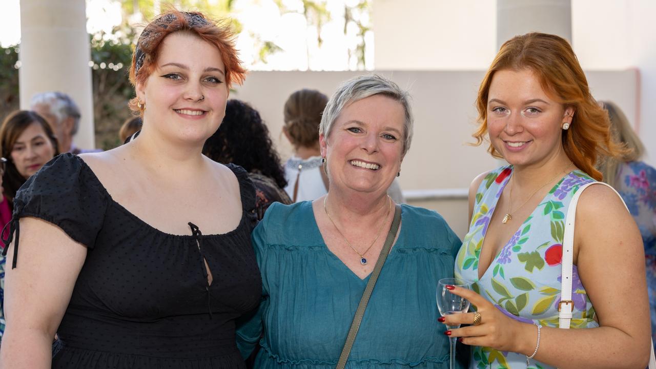 Lily Moore-Carter, Jocelyn Moore-Carter and Faith Moore-Carter at the Trinity Lutheran College Mother's Day high tea fundraiser at the Palazzo Versace on Saturday, May 13. For The Pulse. Picture: Celeste Humphrey