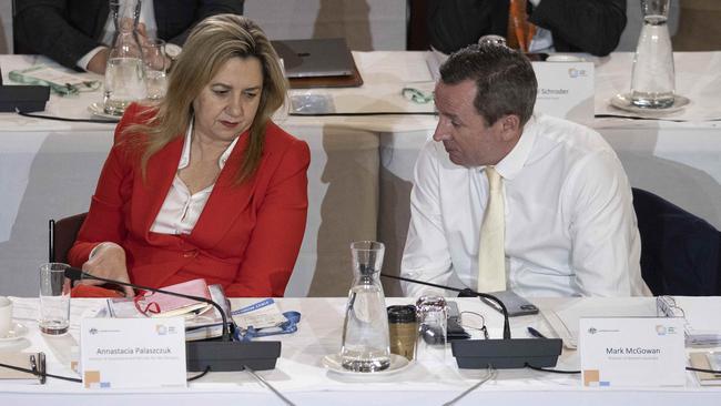 Queensland Premier Annastacia Palaszczuk and her then-WA Labor counterpart Mark McGowan at a jobs summit in Canberra in September 2022. Picture: Gary Ramage