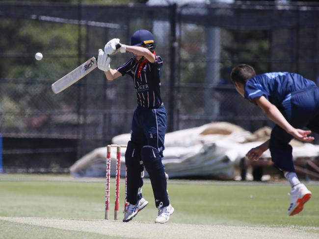 Henry Walker plays a short ball. Picture Warren Gannon Photography