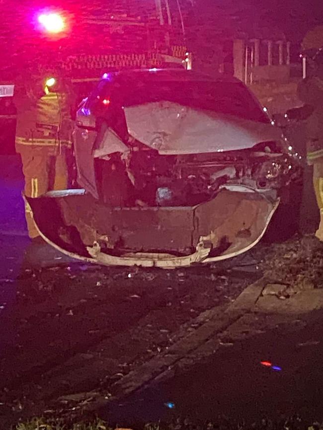 Seven cars were damaged.