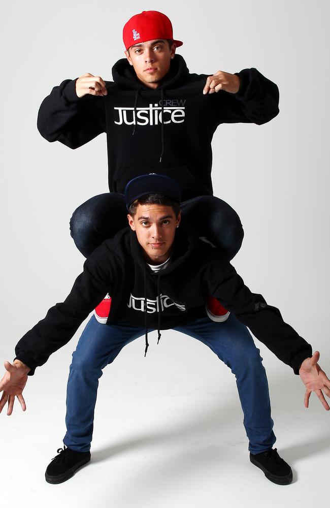 Twins Lenny and John Pearce (top) were members of Justice Crew when they won Australia’s Got Talent.