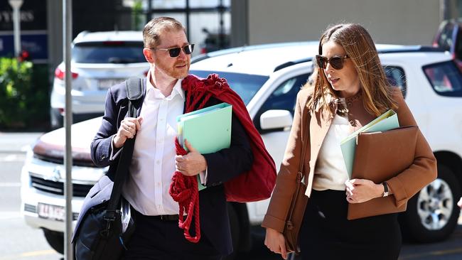 Defence barristers Angus Edwards KC and Brydie Bilic arrive at the Cairns Supreme Court pre-trail hearing for Rajwinder Singh, who is accused of the murder of 24 year old Toyah Cordingley on Wangetti Beach on October 21, 2018. Picture: Brendan Radke