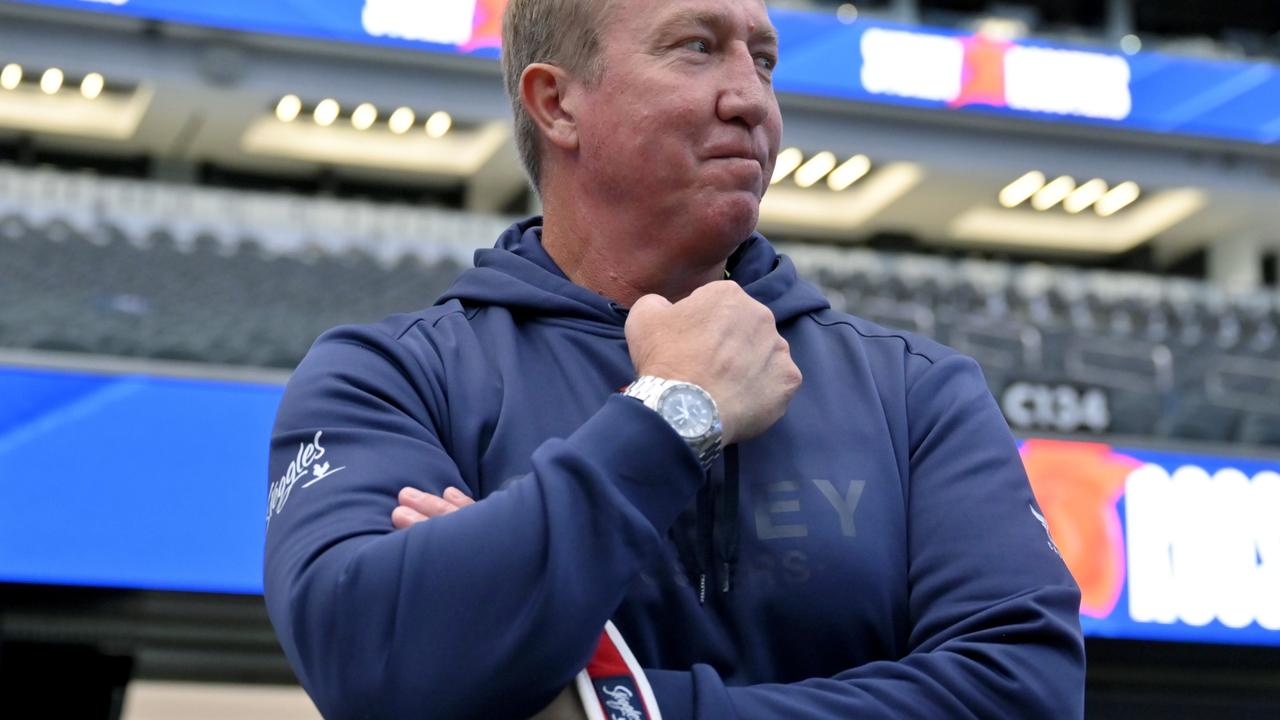 Trent Robinson has hit back at suggestions Spencer Leniu is racist, with the veteran Roosters coach hopeful that last week’s incident in Las Vegas can spark a societal change in the language people use. Picture: David Becker