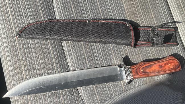 A knife seized by the Queensland Police Service on November 18 in Brisbane's CBD.