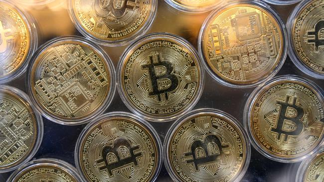 Physical imitations of bitcoins are pretty, but this crypto exists solely in cyberspace. Picture: Ozan Kose/AFP