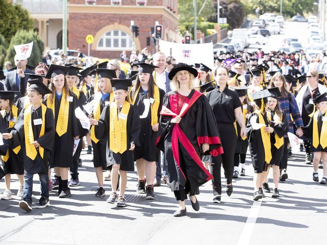 Town and Gown at the UTAS Graduation, Launceston. PICTURE CHRIS KIDD