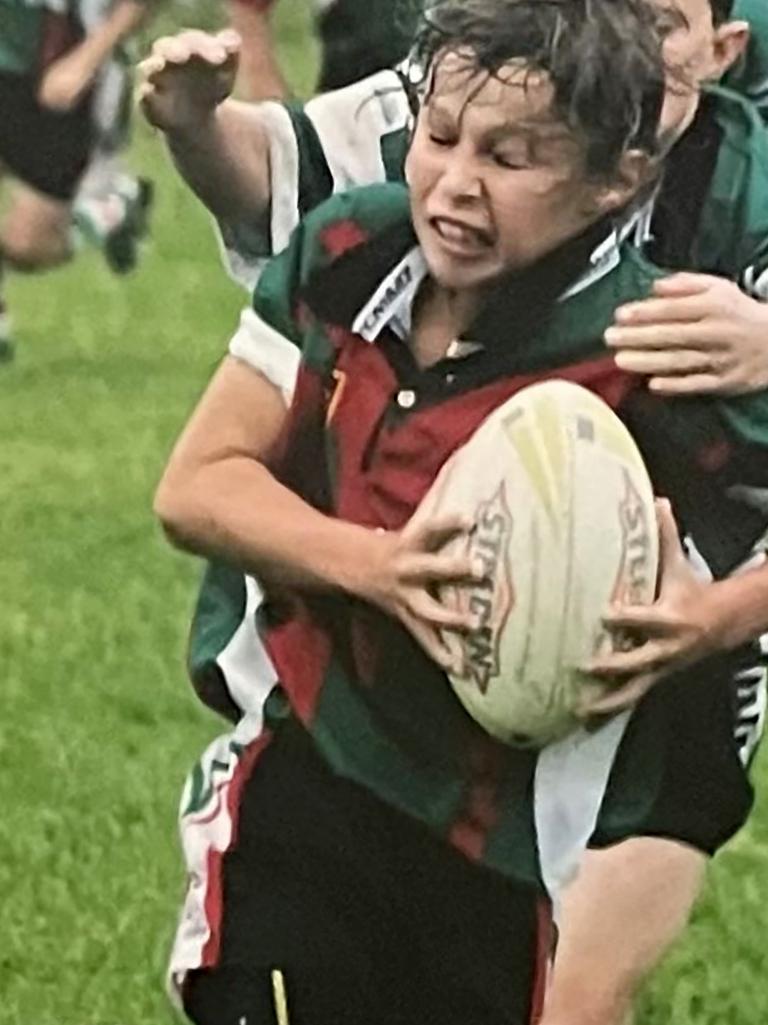 Nicho Hynes playing for his junior club, Umina Bunnies under-10s.