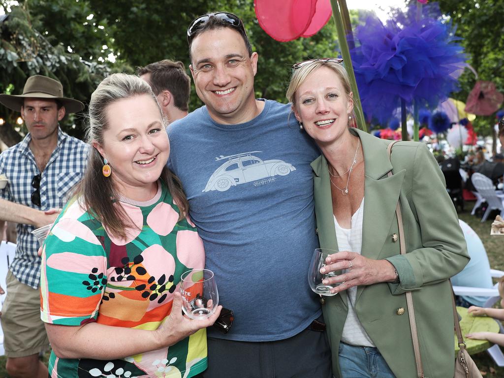 From left, Katinka Challen and Steve Dineen, of North Hobart, and Kate Mirowski, of South Hobart. Picture: LUKE BOWDEN