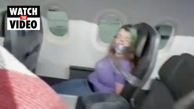 American Airlines Passenger Duct Taped To Seat Mid Flight Video