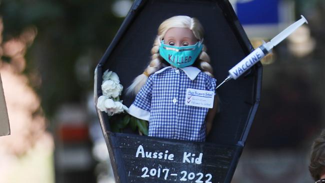 An anti-vax freedom rally in Melbourne. Justice Jane Jagot says there is a connection between Covid conspiracies and anti-Semitic incidents. Picture: NCA NewsWire / David Crosling