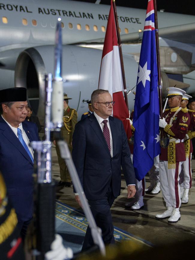 Prime Minister Anthony Albanese has touched down in Indonesia for his first state visit since winning the federal election. Picture: NewsWire Handout