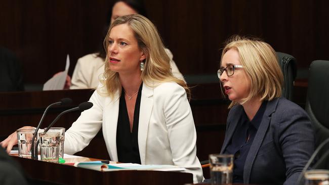 Labor leader Rebecca White with deputy leader Michelle O’Byrne. Picture: NIKKI DAVIS-JONES