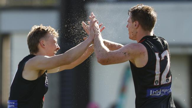 Trent Mynott celebrates a goal. (Photo by Darrian Traynor/AFL Photos/via Getty Images)