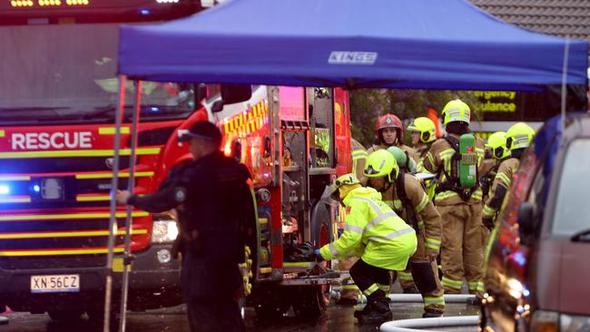 The large blast blew out windows and damaged neighbouring townhouses. Picture: NewsWire / Damian Shaw