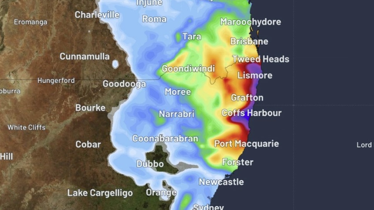 Flooding is expected in parts of NSW after a huge rain deluge drenched parts of NSW. Picture: Supplied / Weatherzone