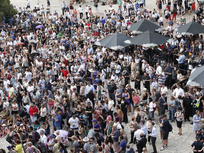 Thousands attended the vigil last night. Picture: David Caird