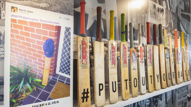 The Phillip Hughes tribute wall. Picture: Lucas Boyd (@lucasboydphotos)