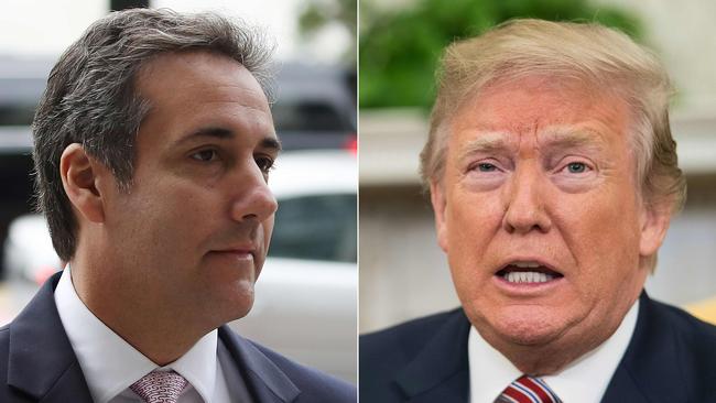 Michael Cohen, President Donald Trump's former personal lawyer, and Mr Trump. Pictures: AFP/Getty Images