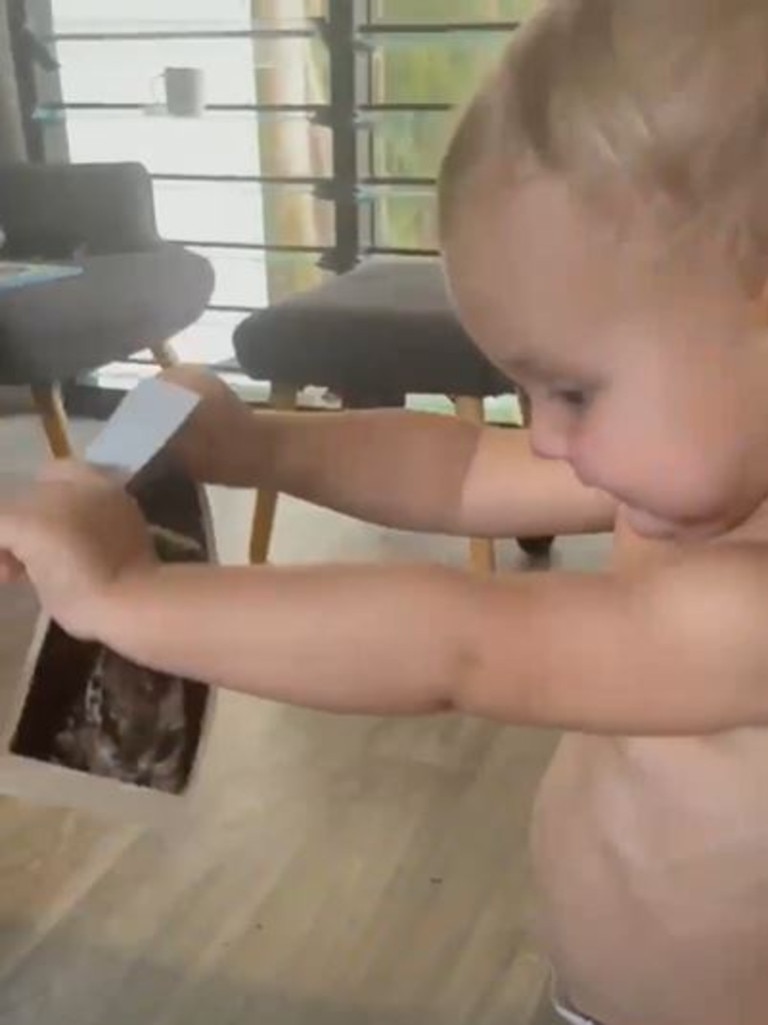The NT Chief Minister took to social media with a cute video of his son Hudson to announce his wife is having another baby. Picture: Supplied
