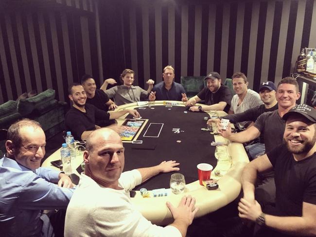 Shane Warne hosted many of his poker nights in the ‘man cave’ of his Melbourne home.