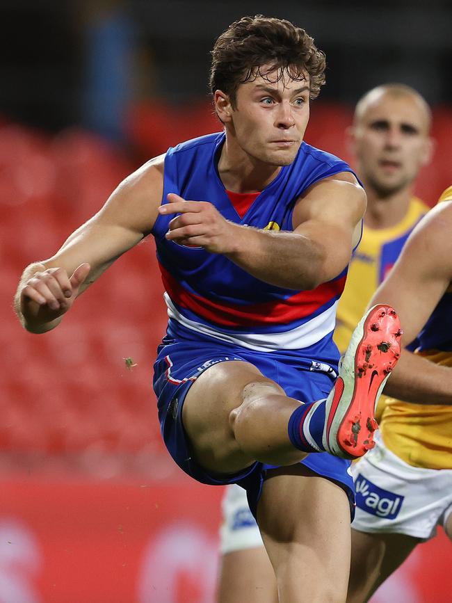 Josh Dunkley remains a Bulldog despite requesting a trade to Essendon. Picture: Michael Klein