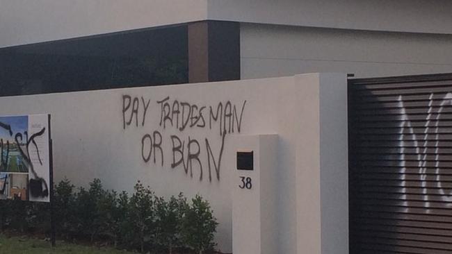 The Broadbeach Waters house which was sprayed with graffiti. Photo: Supplied