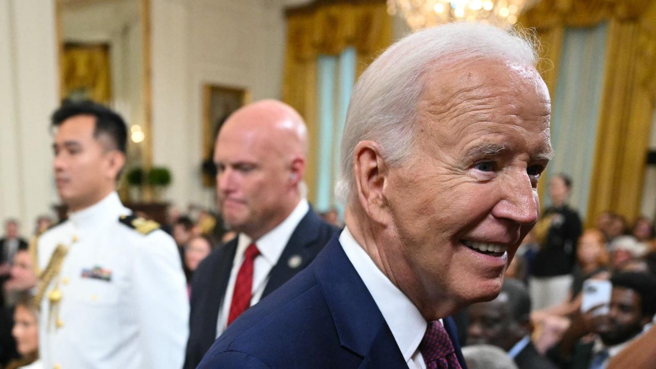 US President Joe Biden leaves after speaking at a celebration in honour of 2023 World Series champions, the Texas Rangers. Picture: Mandel NGAN / AFP