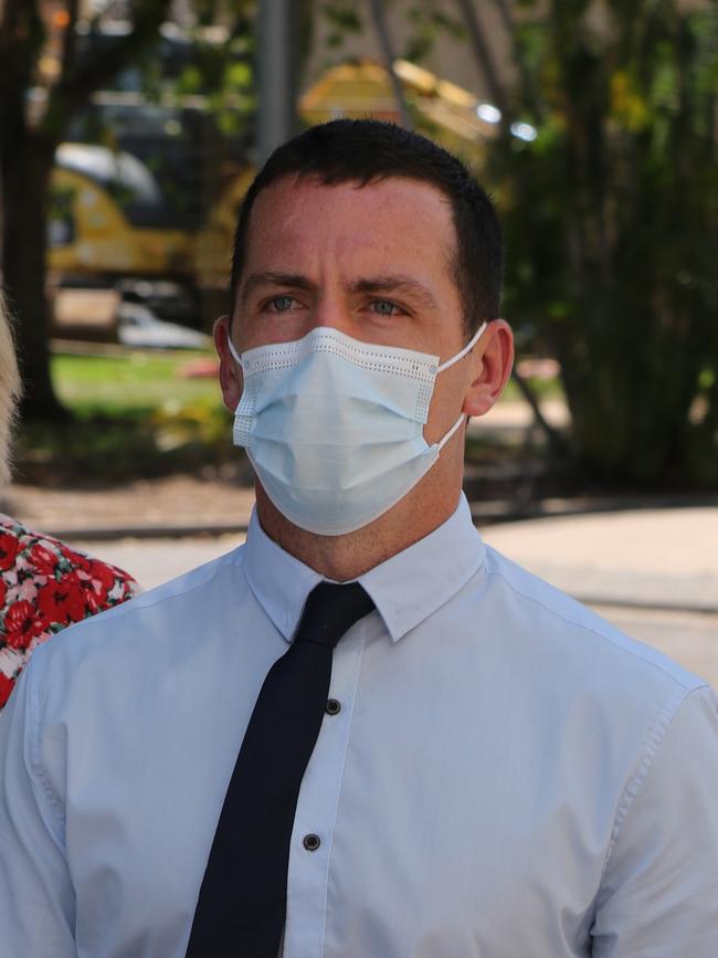 Zach Rolfe arrives at the NT Supreme Court on Friday. Picture: Glenn Campbell