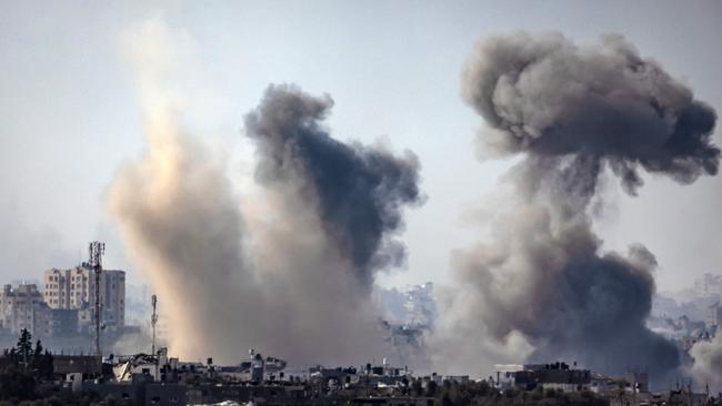 Israeli President Benjamin Netanyahu said IDF forces were ‘at the height of battle’ after advancing past the outskirts of Gaza City. Picture: Fadel Senna/AFP.